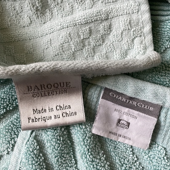 Bundle of 2 blue towels 100% cotton - Picture 6 of 7